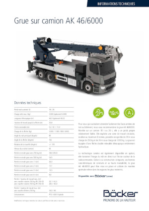 Macarale telescopice montate pe camion Böcker AK 46