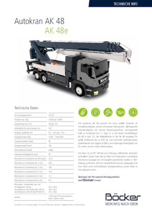 Macarale telescopice montate pe camion Böcker AK 48