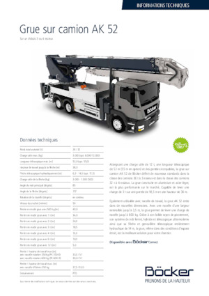 Macarale telescopice montate pe camion Böcker AK 52