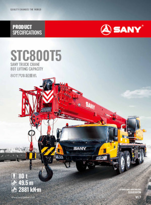 Macarale telescopice montate pe camion Sany STC800T5