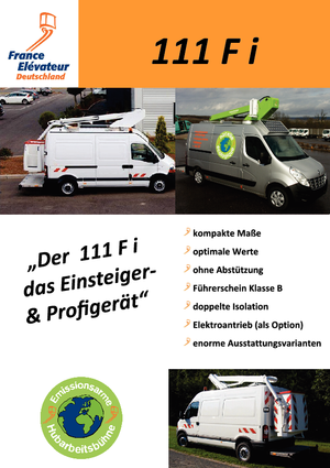 Nacele telescopice montate pe camion France Elévateur 111 F i