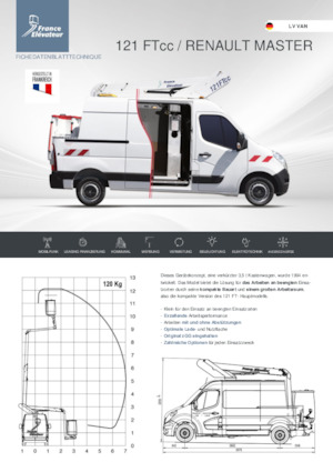 Nacele telescopice montate pe camion France Elévateur 121 FTcc