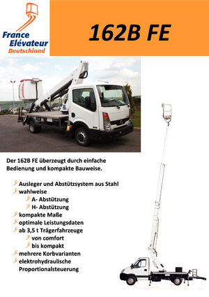 Nacele telescopice montate pe camion CTE 162 B FE-H