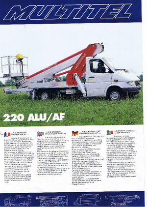 Nacele telescopice montate pe camion Multitel 220Alu/AF