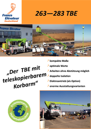 Nacele telescopice montate pe camion France Elévateur 283 TBE