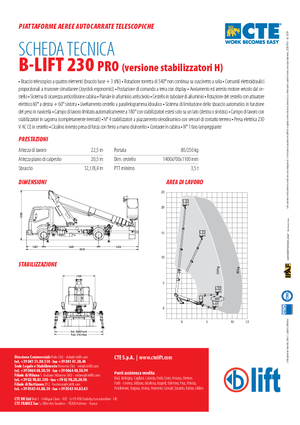 Nacele telescopice montate pe camion CTE B-Lift 230 Pro-H
