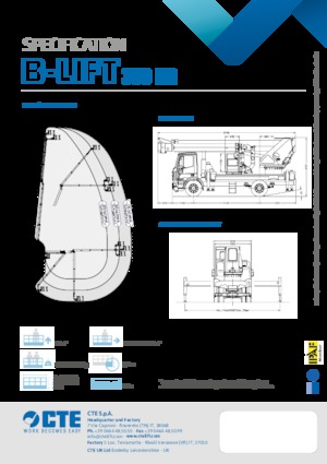 Nacele telescopice montate pe camion CTE B-Lift 390 HR