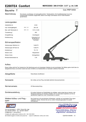 Nacele telescopice montate pe camion GSR E200T E4 Comfort