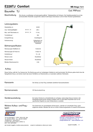 Nacele telescopice montate pe camion GSR E228TJ Comfort