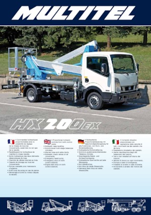 Nacele cu braț articulat montate pe trailer Multitel HX 200 EX