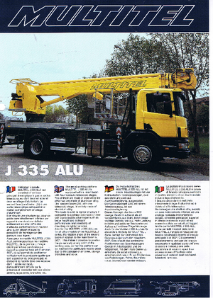 Nacele telescopice montate pe camion Multitel J 335 Alu
