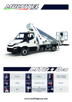 Nacele telescopice montate pe camion Multitel MTE 270 EX