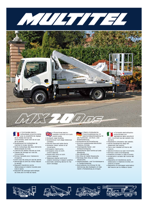 Nacele cu braț articulat montate pe trailer Multitel MX 200 DS