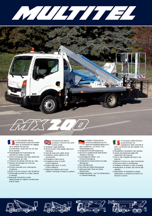Nacele cu braț articulat montate pe trailer Multitel MX 200