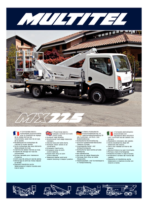 Nacele telescopice montate pe camion Multitel MX 225
