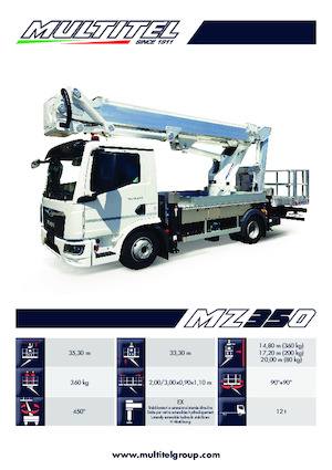 Nacele telescopice montate pe camion Multitel MZ 350