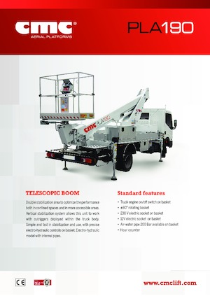 Nacele telescopice montate pe camion CMC PLA190