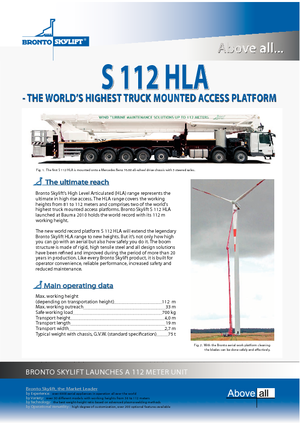 Nacele telescopice montate pe camion Bronto Skylift S 112 HLA