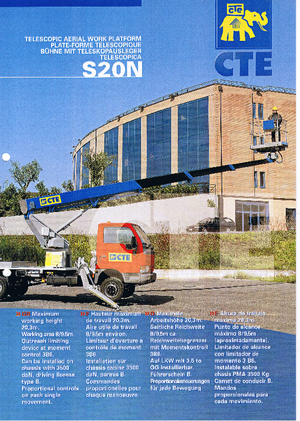 Nacele telescopice montate pe camion CTE S 20 N