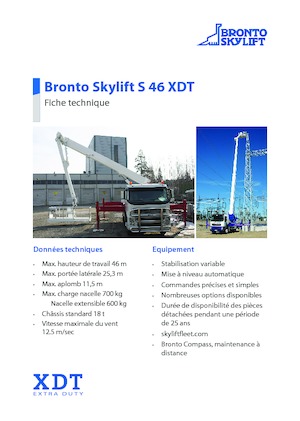 Nacele telescopice montate pe camion Bronto Skylift S 46 XDT
