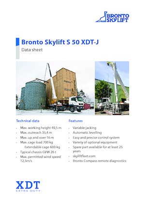 Nacele telescopice montate pe camion Bronto Skylift S 50 XDTJ