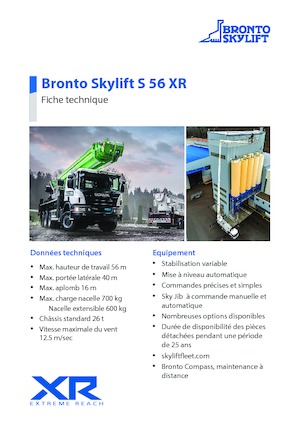 Nacele telescopice montate pe camion Bronto Skylift S 56 XR