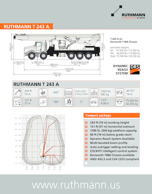 Nacele telescopice montate pe camion Ruthmann T-243A