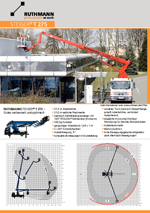 Nacele telescopice montate pe camion Ruthmann T 275