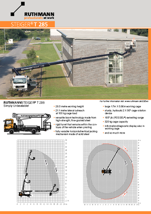 Nacele telescopice montate pe camion Ruthmann T 285
