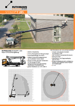 Nacele telescopice montate pe camion Ruthmann T 285
