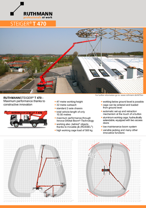 Nacele telescopice montate pe camion Ruthmann T 470