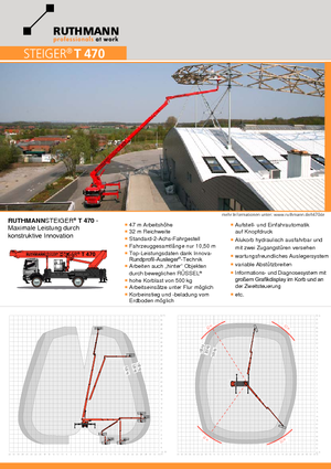 Nacele telescopice montate pe camion Ruthmann T 470