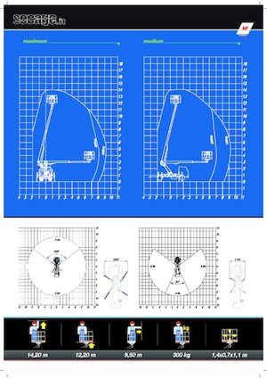 Nacele telescopice montate pe camion Socage T415 forSte