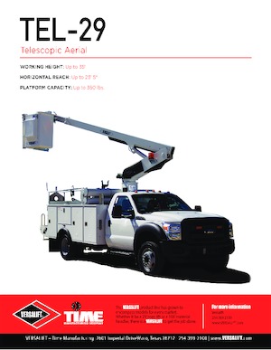 Nacele telescopice montate pe camion Versalift TEL-29-N