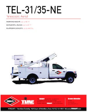 Nacele telescopice montate pe camion Versalift TEL-31-NE