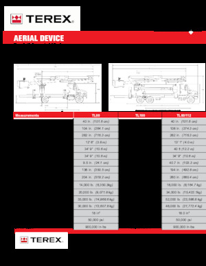 Nacele telescopice montate pe camion Terex TL80