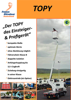 Nacele telescopice montate pe camion France Elévateur Topy 12.1