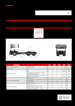 Capete tractor Renault C T6X4 11L E6