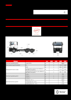 Capete tractor Renault C T6X4 11L E6