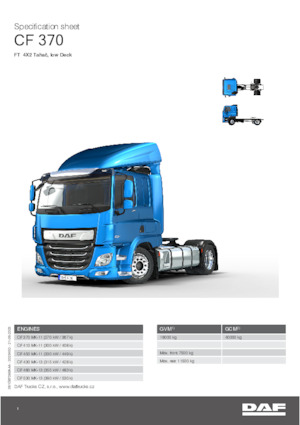 Capete tractor DAF CF 370 FT Low Deck