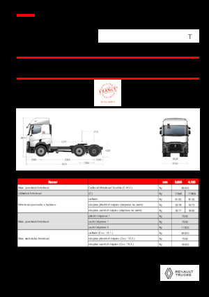 Capete tractor Renault T T6X2 PUSHER 13L E6