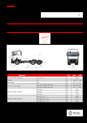 Capete tractor Renault T T6X2 PUSHER 13L E6