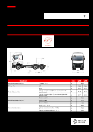 Capete tractor Renault T T6X2 PUSHER 13L E6