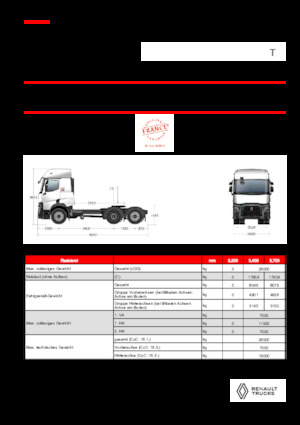Capete tractor Renault T T6X2 TAG 11L E6