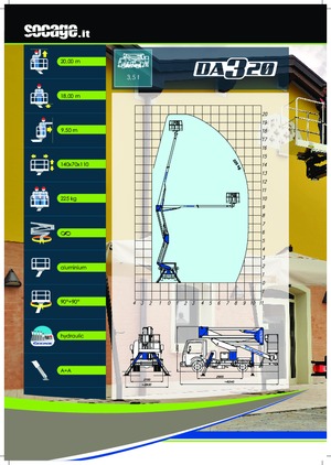 Nacele cu braț articulat montate pe trailer Socage DA 320