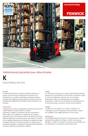 Stivuitoare special echipate care operează în spații foarte înguste Linde K 0.9