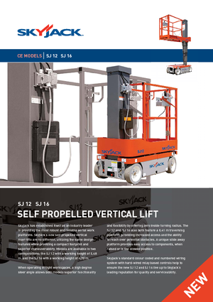 Nacele verticale cu un singur catarg Skyjack SJ 12