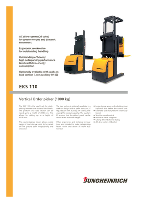 Order pickers (preparatoare de comenzi) Jungheinrich EKS 110