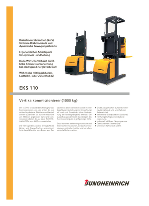 Order pickers (preparatoare de comenzi) Jungheinrich EKS 110