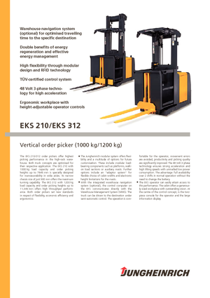 Order pickers (preparatoare de comenzi) Jungheinrich EKS 312